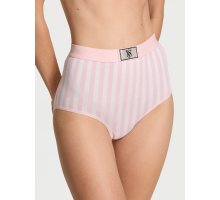 Трусики сліпи жіночі бавовняні Victoria's Secret Logo Cotton Shine Patch Modern Brief L Рожеві