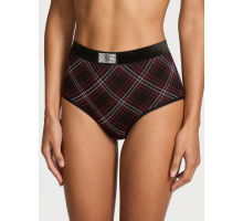 Трусики сліпи жіночі бавовняні Victoria's Secret Logo Cotton Shine Patch Velvet Modern Brief L Чорні
