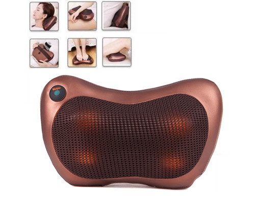 Масажер, масажна подушка для дому та машини Massage pillow CHM-8028 (4 ролика) з підігрівом