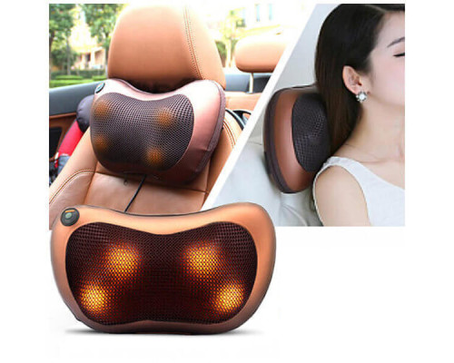 Масажер, масажна подушка для дому та машини Massage pillow CHM-8028 (4 ролика) з підігрівом