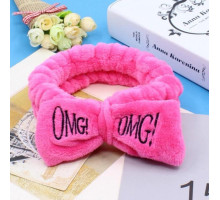 Косметична пов'язка для волосся OMG Oxa плюшева Малинова 2789