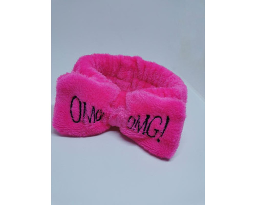 Косметична пов'язка для волосся OMG Oxa плюшева Малинова 2789