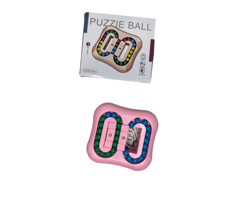 Логічна головоломка іграшка-антистрес Puzzle Ball рожева з кольоровими кульками
