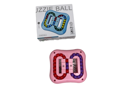 Логічна головоломка іграшка-антистрес Puzzle Ball рожева з кольоровими кульками