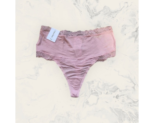 Трусики стрінги з високою посадкою Calvin Klein з модала рожеві S
